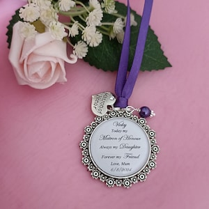 Daughter forever keepsake charm. Wedding gift of something old. Personalised bridesmaid, Chief bridesmaid, maid or matron of honour, honor.