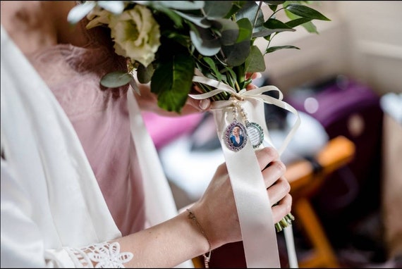 Photo Bridal Memorial Bouquet Charm-wedding Bouquet Charm-photo