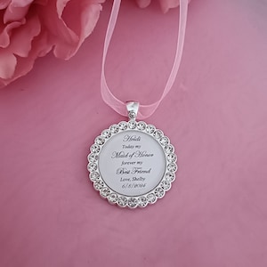 Bridesmaid, chief bridesmaid personalised keepsake charm, matron and maid of honour wedding thank you gift for your best friend,