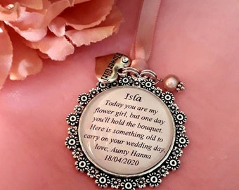Bridesmaid, flower girl keepsake gift charms, matron of honour, chief bridesmaid personalised something old Thank you wedding gift.