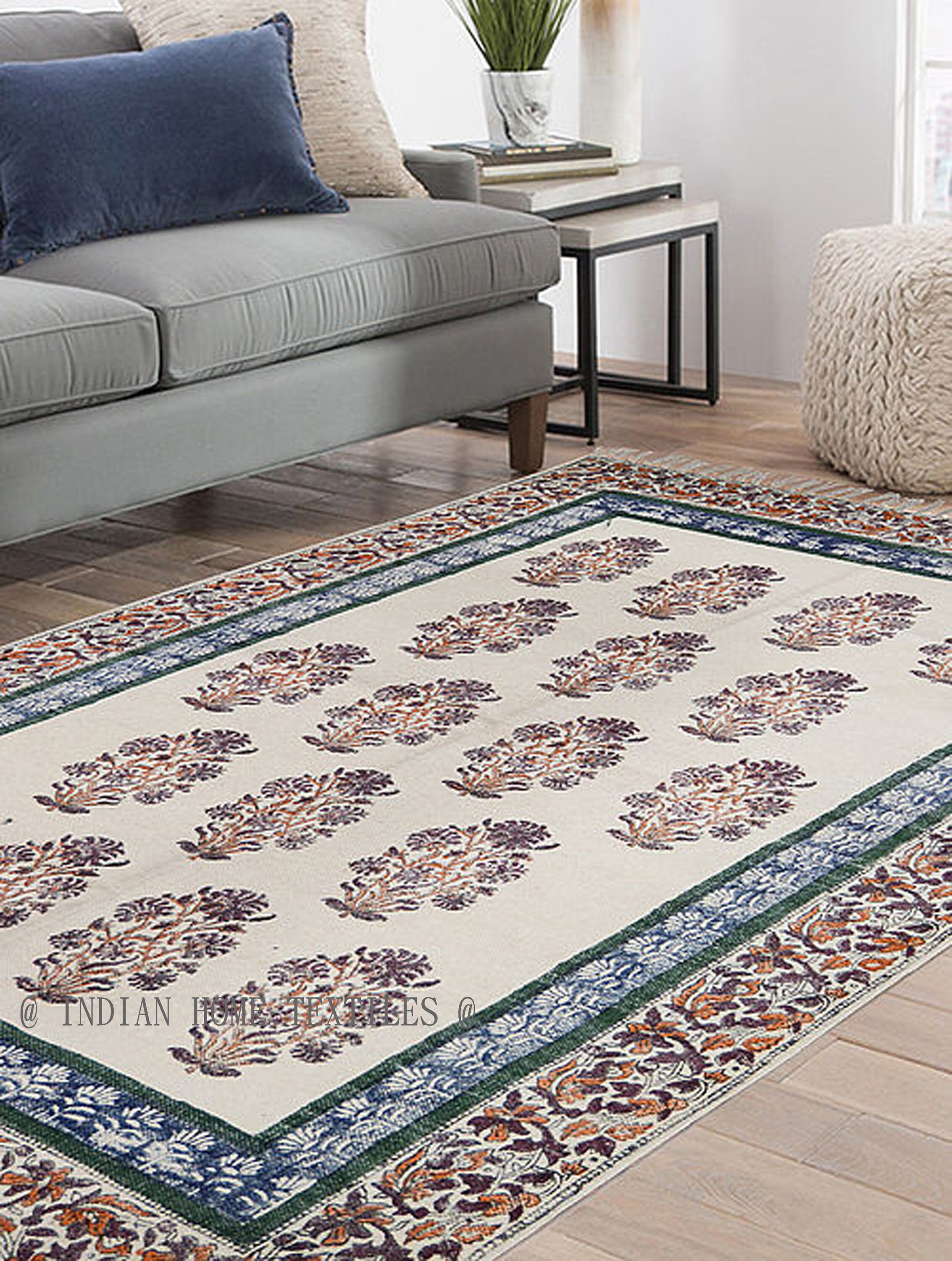 Area Rugs4x6 Feet Cotton Rug Cotton Carpet Handmade Rug Etsy UK