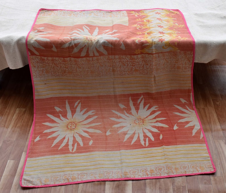 Fine Babyshower Baby Shower Baby colour blanket Kantha quilt kantha quilt handmade Quilt Vintage Kantha Quilt recycled kantha blanket