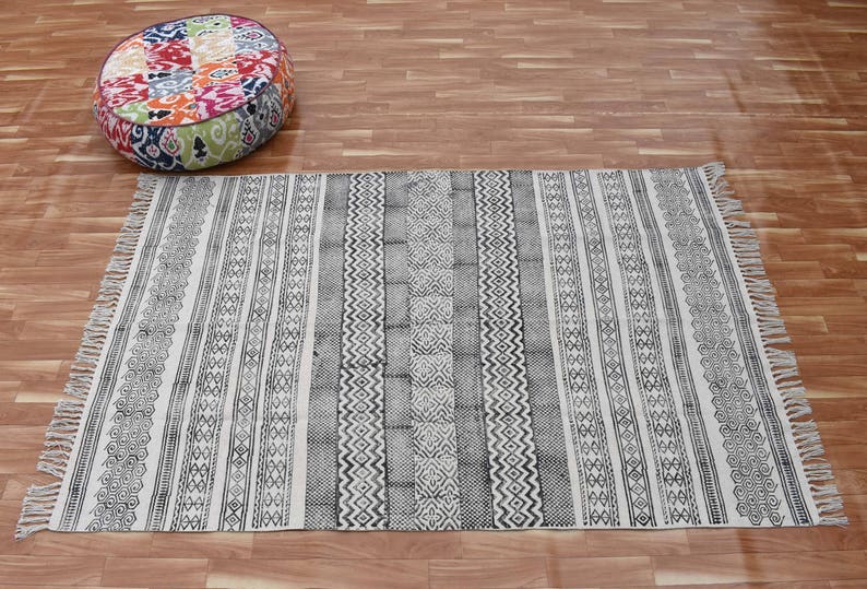Area rug beautiful rug durable rug Handmade rug cotton carpet 3x5 feet cotton Rug