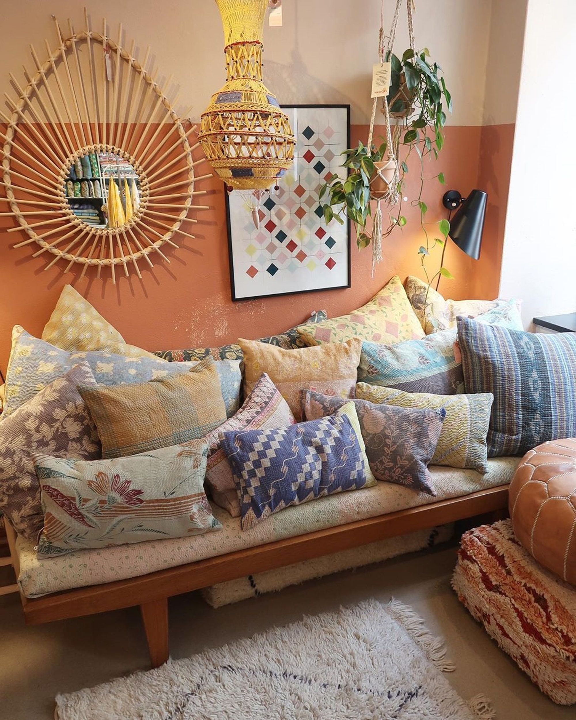 10 Pcs Ensemble de Taille Assortie Vintage Kantha Cuhion Couvre Les Housses d'oreiller, Sham, Sham