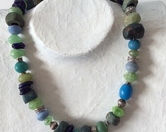 Krobo Chevron Ghana recycled glass beads Pulver Glasperlen Afrika braun 10 mm