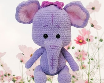 Crochet elephant toy, handmade plush toy softies, stuffed animals, gifts idea, birthday
