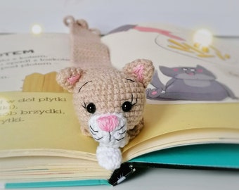 Bladwijzer haakpatroon kat en tijger, digitaal Pools/Engels, pdf, 2in1