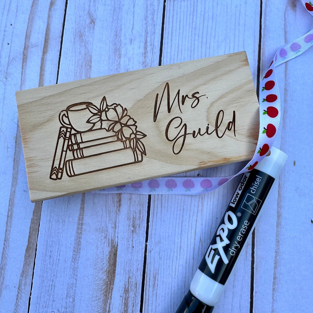 Personalized Dry Erase Board Eraser Teacher Appreciation Gift White
