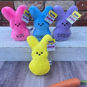 Plush Easter Bunny Peeps | Bunny | Stuffed Plush Bunny |  Authentic Easter Plush | 6 inches |Personalized Bunnies | Basket Filler