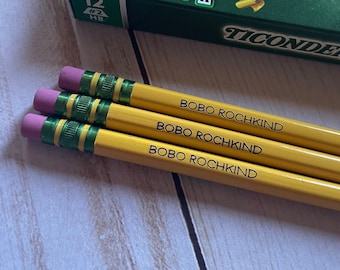 Laser Engraved Ticonderoga Pre Sharpened Pencils | Personlized Pencils | #2 Personalized Pencils| Classroom Pencils