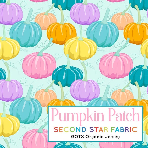 Pumpkin Jersey Fabric, Colourful Halloween Organic Cotton Elastane Knit