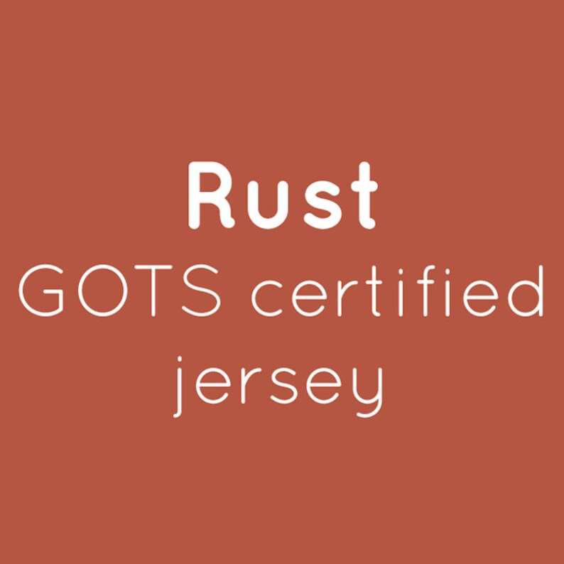 Rust Jersey Solid Colour Cotton Lycra Organic Jersey GOTS Knit Fabric Plain