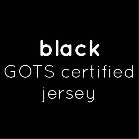 Black Jersey, GOTS, Organic Jersey, Cotton Elastane, Knit Fabric, Plain, Solid Colour, by the metre