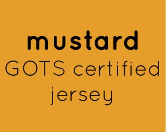 Mustard Jersey, GOTS, Organic Jersey, Cotton Elastane, Knit Fabric, Plain, Solid Colour Jersey Fabric, gold jersey, senf, ochre