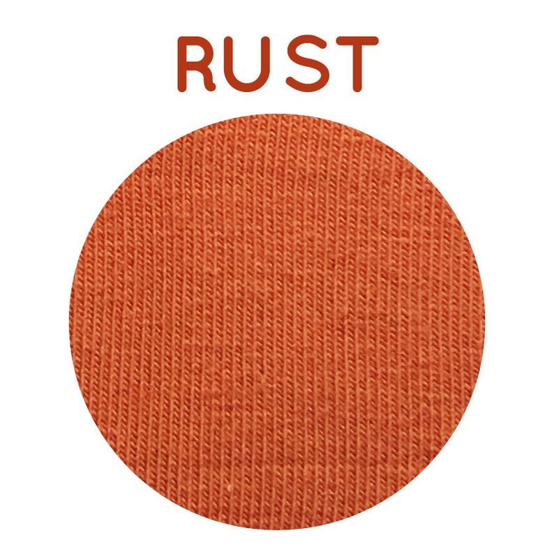 Rust Jersey Solid Colour Cotton Lycra Organic Jersey GOTS Knit Fabric Plain