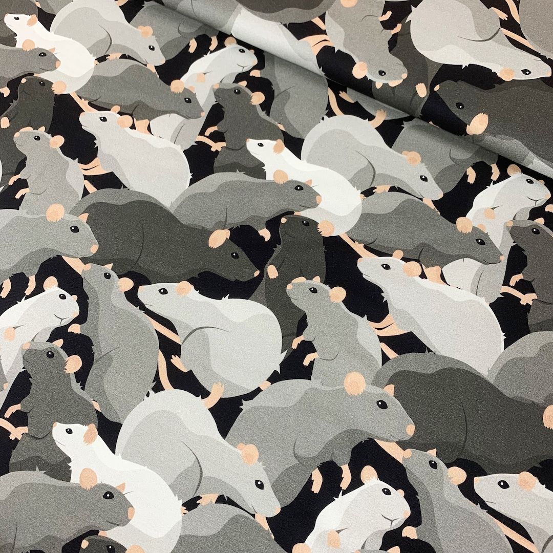 Rat Jersey Fabric. Mischief Rodent Themed Stretch Fabric Etsy