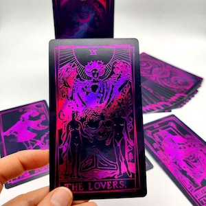Vivant Tarot Deck for Beginners, Eye-catching Pink and Purple Foil Deck, Vivant Tarot Deck with Digital Guidebook and Unique Pink Aesthetics