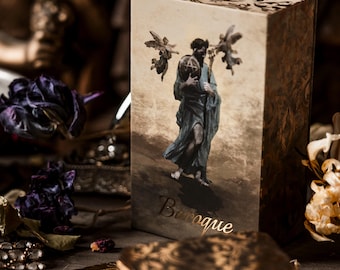 Gold Foil Tarot Deck, Baroque Tarot Cards Gift Set with Guidebook, Velvet Bag and Altar Cloth, Luxury Spiritual Gift Beginners & Collectors