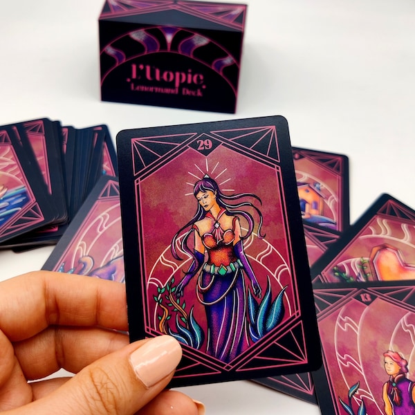 Cartas Oráculo Lenormand, Baralho de Adivinhação Petit Lenormand com 36 Cartas, Cartas de Leitura de Símbolos para Amor, Carreira e Orientação Diária