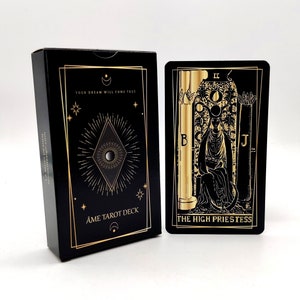 Ame Tarot Deck for Beginners, Black And Gold Tarot Card Deck, Unique Tarot Decks, Black Tarot Deck, Rider Waite Tarot Deck, Tarot Reading