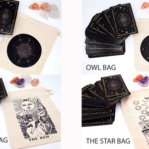 Black and Gold Tarot Deck, Rider Waite Style Tarot Cards With Gold Foil ...