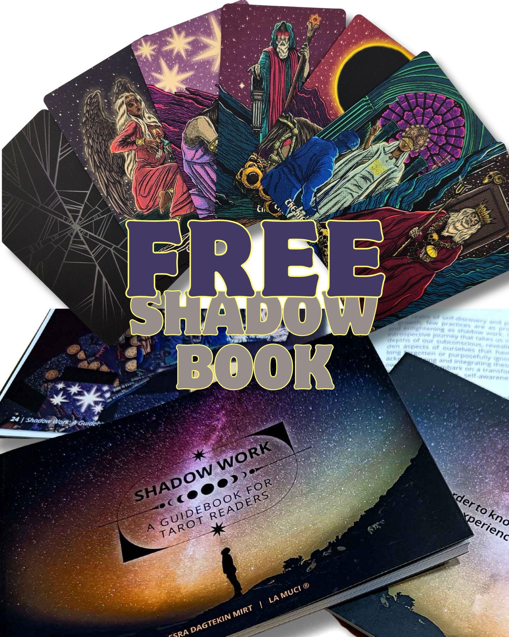 Dark Reflections Tarot Deck With Guidebook, Indie Tarot Deck