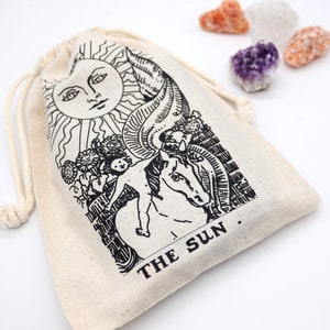 Bolsa de Tarot de Sol, Bolsa de Baraja de Tarot para Cartas, Bolsa de Tarot para Baraja o Cartas Diseño de Sol 155x20 cm, Bolsa Elegante y Duradera para Cartas o barajas de Tarot