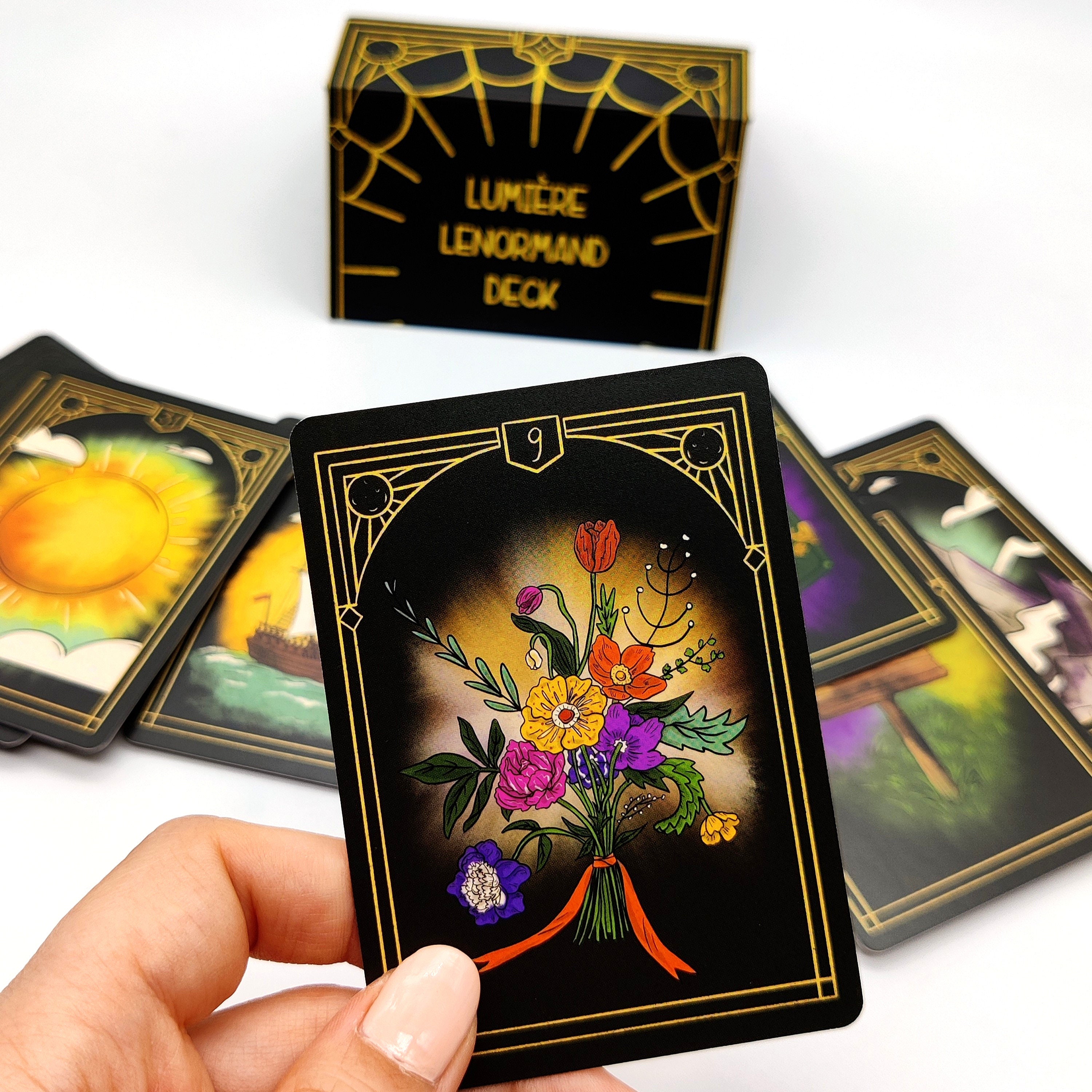 Lumiere Lenormand Deck, 36 Card Deck With Unique Border Lumiere Lenormand Deck, 36 Card Deck With Unique Border