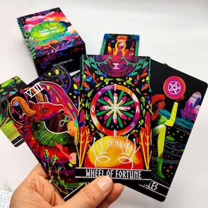 Baraja de tarot de cuento de hadas con guía, baraja de cartas de tarot colorida, baraja de tarot linda con libro, barajas de tarot únicas, regalos de baraja de tarot para principiantes