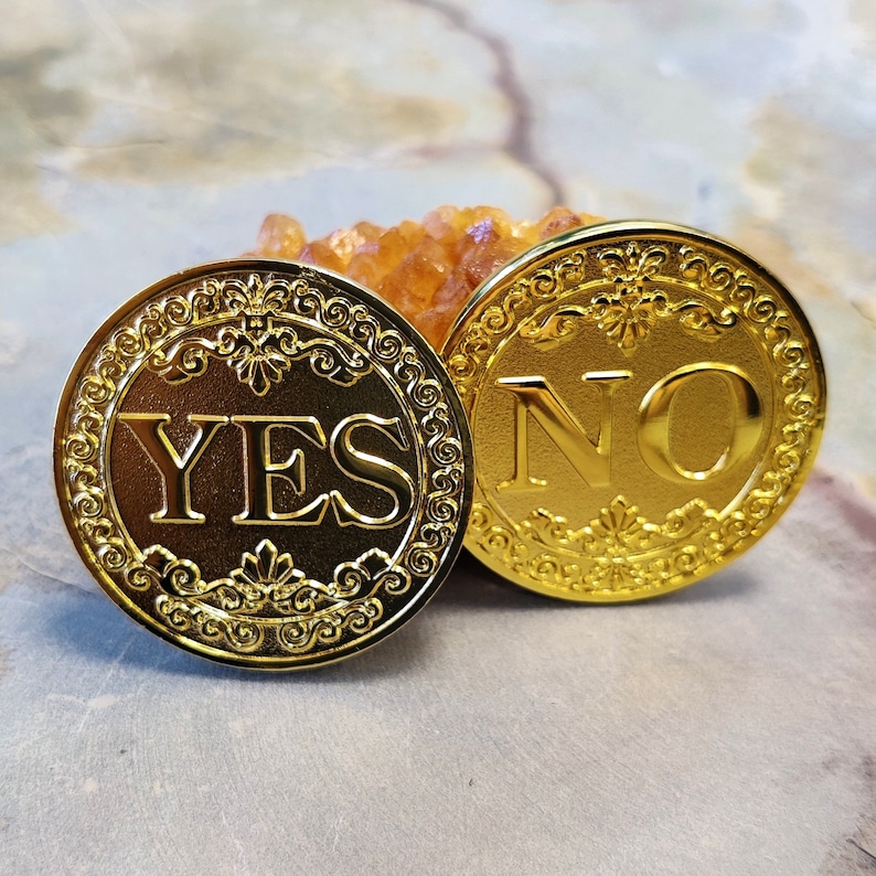 Yes No Coin Gold Yes Coin Oracle Coin Decision Coin Etsy