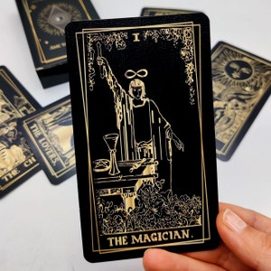 Black and Gold Tarot Deck, Rider Waite Style Tarot Cards With Gold Foil ...