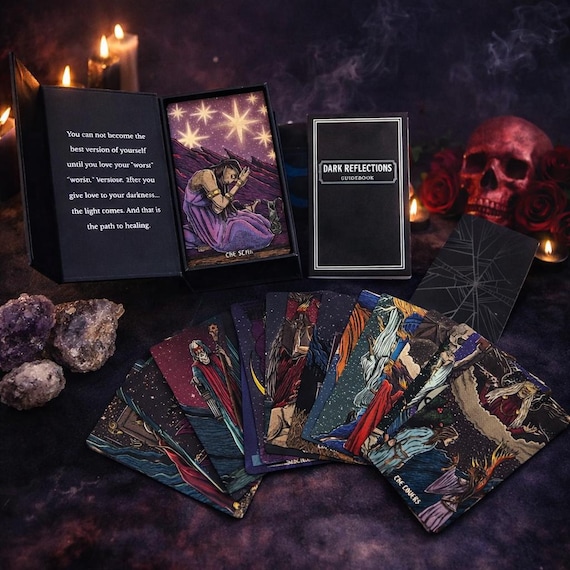 Dark Reflections Tarot Deck With Guidebook, Shadow Work Tarot