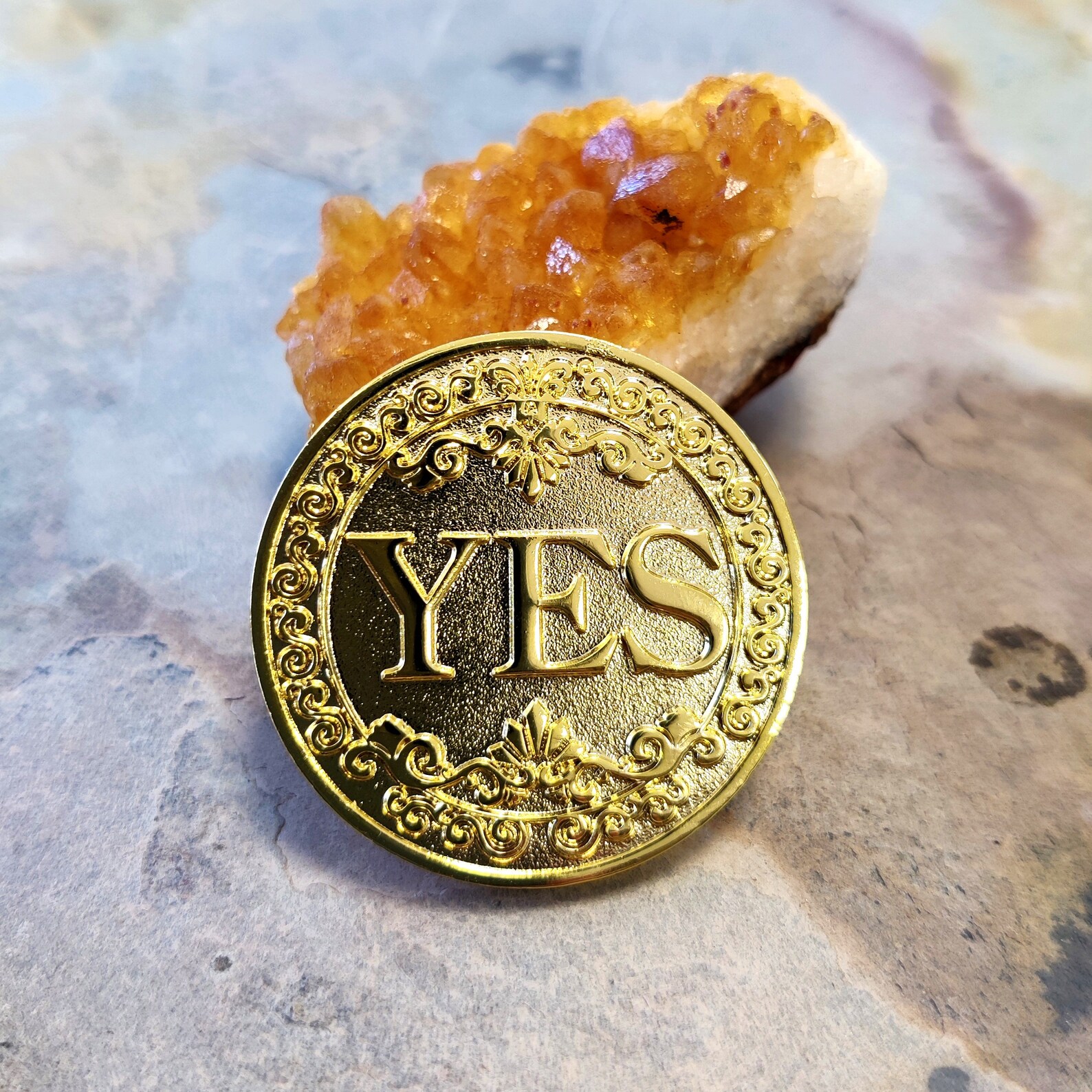 Yes No Coin Gold Yes Coin Oracle Coin Decision Coin Etsy