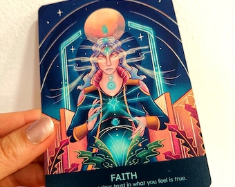 Blue Oracle Deck – 25 Oracle Cards for Tarot Readings, Spiritual Guidance & Daily Insight – Premium 350g Matte Laminated Cards