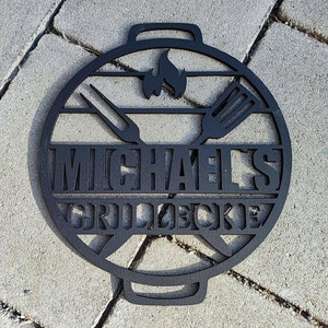 Personalisiertes Grill Schild BBQ Grillplatz, Outdoorküche, Dekoration Grillecke in 2 Farben afbeelding 5