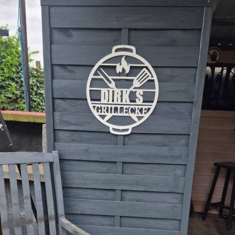 Personalisiertes Grill Schild BBQ Grillplatz, Outdoorküche, Dekoration Grillecke in 2 Farben Bild 3