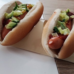 Hot dog Brötchen Hot dog-Tablett – Burito & Torilla und Wrap Servierschalen Lebensmittelboote, Einweg-Gerichte, Halter Servier