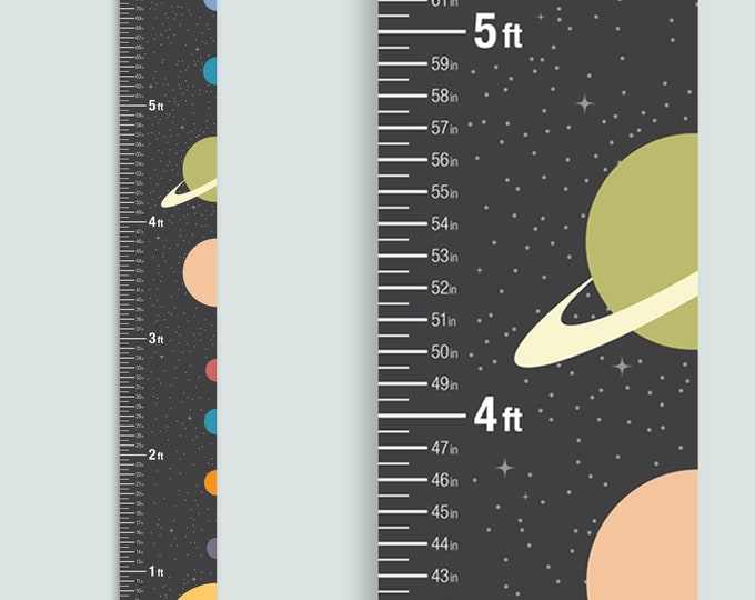 Solar System Height Chart -- Personalized Growth Chart to Track Children's Height (Indoor/Outdoor Use)