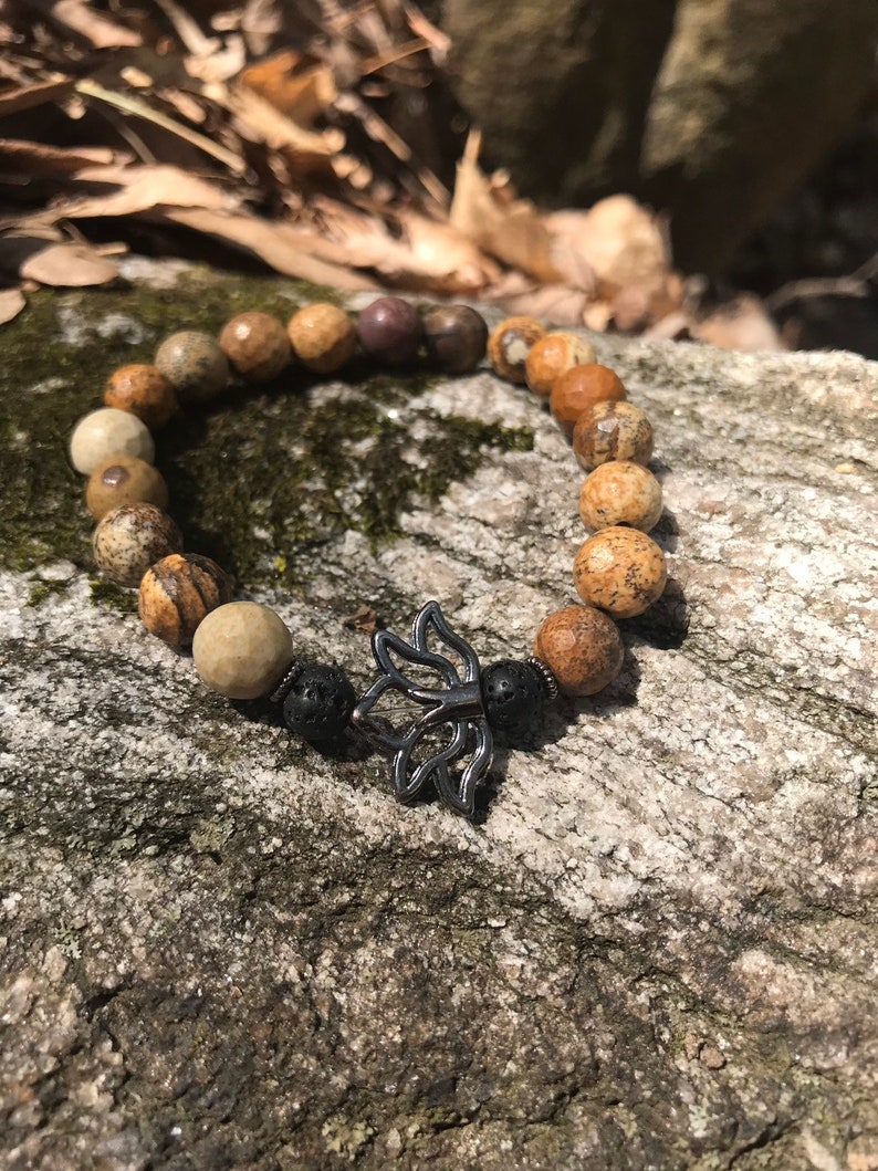 jasper bracelet aromatherapy bracelet essential oil diffuser bracelet lotus flower bracelet Women/'s lava stone diffuser bracelet