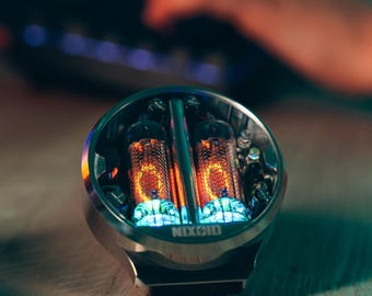 Nixie Tube Wrist Watch wristwatch clock tubes IN-16 Nixoid next (Metal,Splash Resist) Futuristic Metro Retro SciFi
