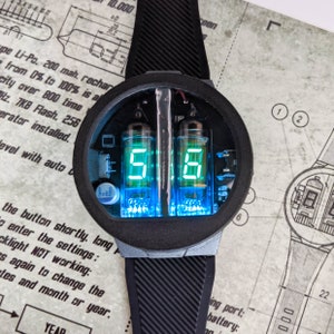 Nixie Tube Watch VFD Micro - Retro style Nixie Clock with Niksi Ussr tubes