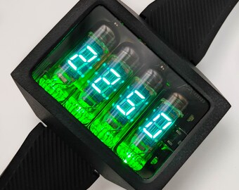 ニキシー管腕時計 腕時計 時計 グリーン ネオン管 IV-3 Nixoid