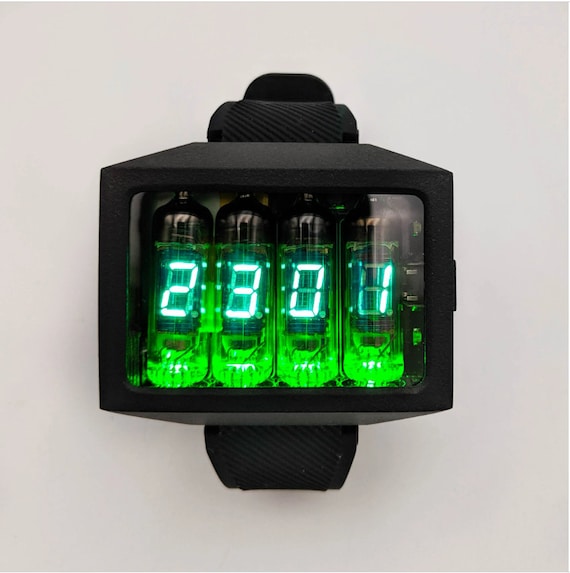 ニキシー管腕時計 腕時計 時計 グリーン ネオン管 IV-3 Nixoid ERA VFD