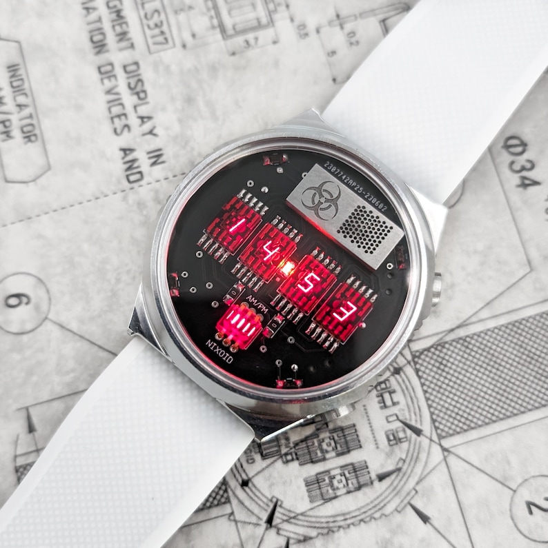 Rare Watch wristwatch clock 'Red Time' (Metal, Splash Resistant, sapphire ) Futuristic Metro Retro SciFi image 3