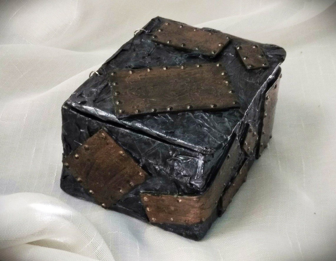 Steampunk Paper Mache Art Box Gift for Him Alternative Mixed Etsy