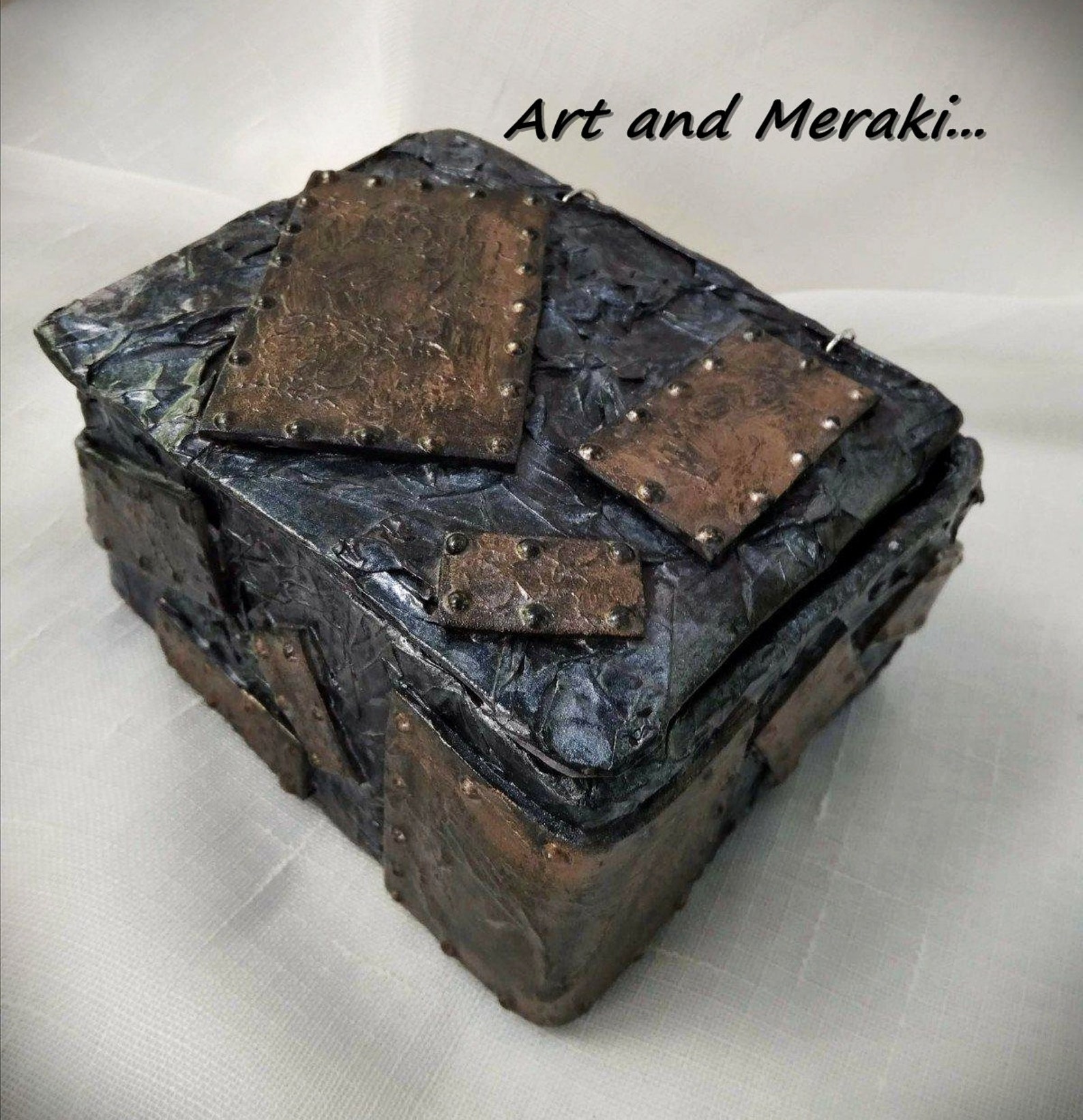 Steampunk Paper Mache Art Box Gift for Him Alternative Mixed Etsy