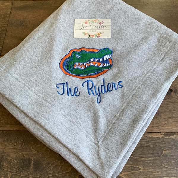 Stadium Blanket, embroidered blanket, sweatshirt blanket, college team blanket, monogram blanket