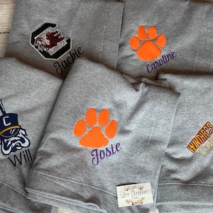 Stadium Blanket, embroidered blanket, sweatshirt blanket, college team blanket, monogram blanket image 5