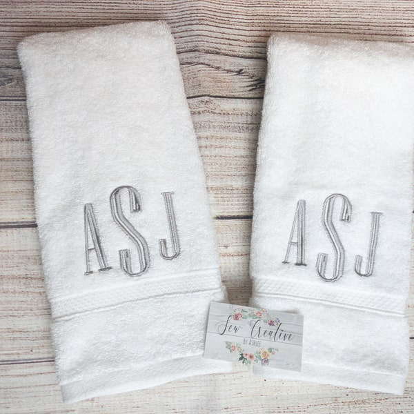 Monogram Hand Towel Etsy