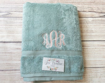 Monogram Towel Personalized Towel  Name on Towel Monogrammed Bath Towel